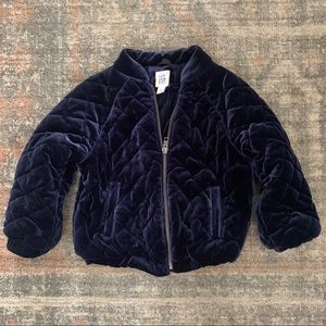 Gorgeous Blue Velvet Bomber Jacket